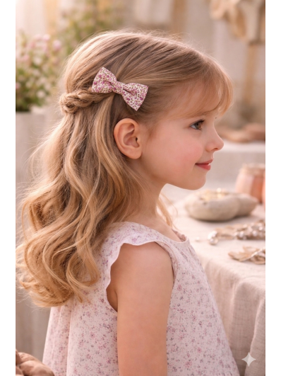 Barrette noeud papillon tissu Liberty