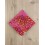 Pochette de costume floral orange et fuchsia