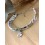 Bracelet Liberty vert sauge personnalisable – trèfle porte-bonheur argenté