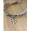 Bracelet Liberty vert sauge personnalisable – trèfle porte-bonheur argenté