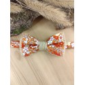 Nœud Papillon Enfant Fleuri Orange/terracotta & Jute – Look Cortège Champêtre
