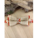 Noeud Papillon Enfant en Jute & Coton Fleuri Orange/Terracotta – L'Authentique Petit