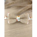 Noeud Papillon Enfant Jute et Fleuri Boho – Terracotta, Orange Brûlée & Vert Sauge