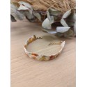 Bracelet Ruban en Tissu Fleuri Boho – Terracotta, Orange Brûlée & Vert Sauge