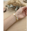 Bracelet Liberty vert sauge personnalisable – trèfle porte-bonheur argenté