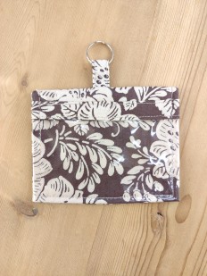 Porte badge beige et marron