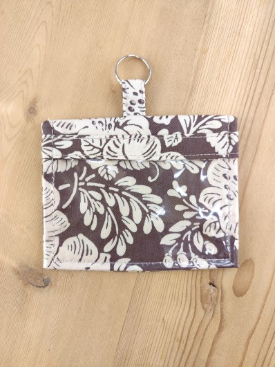 Porte badge beige et marron