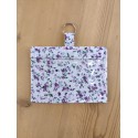 Porte-Badge avec Fenêtre Transparente en Coton – Motif Fleuri Liberty Violet & Mauve