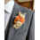 Boutonnière Homme Cérémonie – Composition Champêtre Orangée et Crème