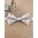 Noeud Papillon Homme en Liberty Fleuri orangé et vert