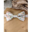 Noeud Papillon Double en Liberty Fleuri orangé et vert