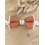Noeud papillon terracotta – Tissu uni & sous-nœud Liberty orangé / vert