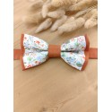 Noeud papillon Liberty orangé/vert & terracotta – Modèle cérémonie