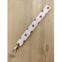 Dragonne de poignet en tissu cœurs rouges - Cordon smartphone