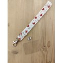 Dragonne de poignet en tissu cœurs rouges - Cordon smartphone