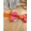 Noeud Papillon Coton Orange Brûlée et Popeline Fleurie Rose Fuchsia