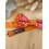 Noeud Papillon Coton Orange Brûlée et Popeline Fleurie Rose Fuchsia