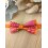 Noeud papillon enfant orange brûlée et fuchsia fleuri
