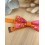 Noeud papillon enfant orange brûlée et fuchsia fleuri