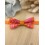 Noeud papillon enfant orange brûlée et fuchsia fleuri