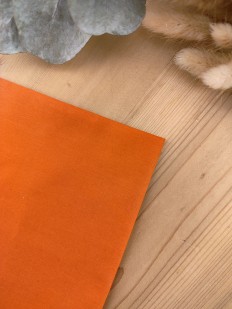 Pochette de costume en coton orange brûlée uni