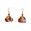 Boucles d'oreilles pendantes "Fleurs de Tissu" – Orange, Fuchsia & Doré