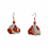 Boucles d'oreilles pendantes "Fleurs de Tissu" – Orange, Fuchsia & Argenté