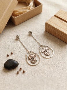 Boucles d'oreilles pendantes "Goutte d'Eau & Pampilles"