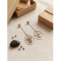 Boucles d'oreilles pendantes "Goutte d'Eau & Pampilles"
