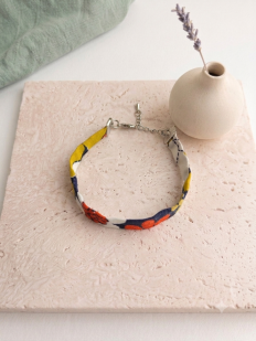 Bracelet lanière Tissu Vintage Motif Floral Rétro