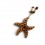 Collier Étoile de Mer en résine effet Bois & Perles chêne