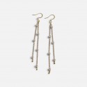 Boucles d'oreilles pendantes perles et chaîne et dorée 