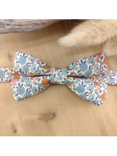 Noeud papillon homme double en tissu fleuri – Mariage champêtre