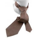 Cravate marron et petits pois blancs