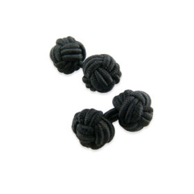 Knot 10 - Bouton de manchette en soie noire