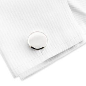 Metal 60 - Bouton de manchette rond argenté