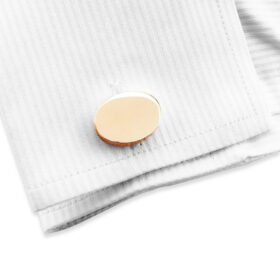 Metal 80 - Bouton de manchette ovale en dorure rose