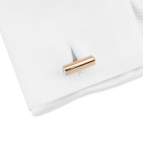 Crystal 80 - Bouton de manchette dorure rose et cristal blanc