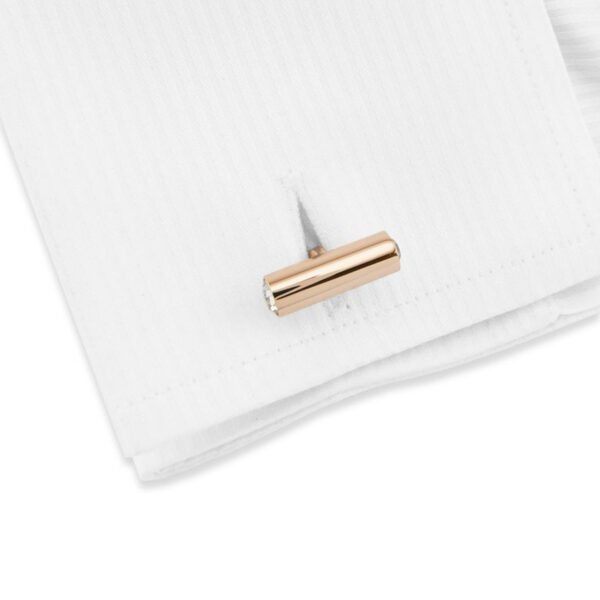 Crystal 80 - Bouton de manchette dorure rose et cristal blanc