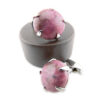 Stone 170 - Bouton de manchette rond en pierre rose