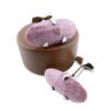 Stone 180 - Bouton de manchette en navette de pierre rose