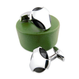 Stone 190 - Bouton de manchette avec disque en Onyx