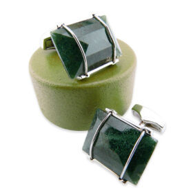 Stone 220 - Bouton de manchette en Agathe mousse