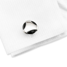 Stone 190 - Bouton de manchette avec disque en Onyx
