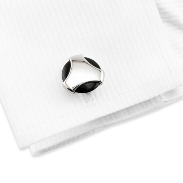 Stone 190 - Bouton de manchette avec disque en Onyx