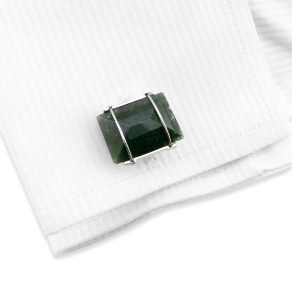 Stone 220 - Bouton de manchette en Agathe mousse