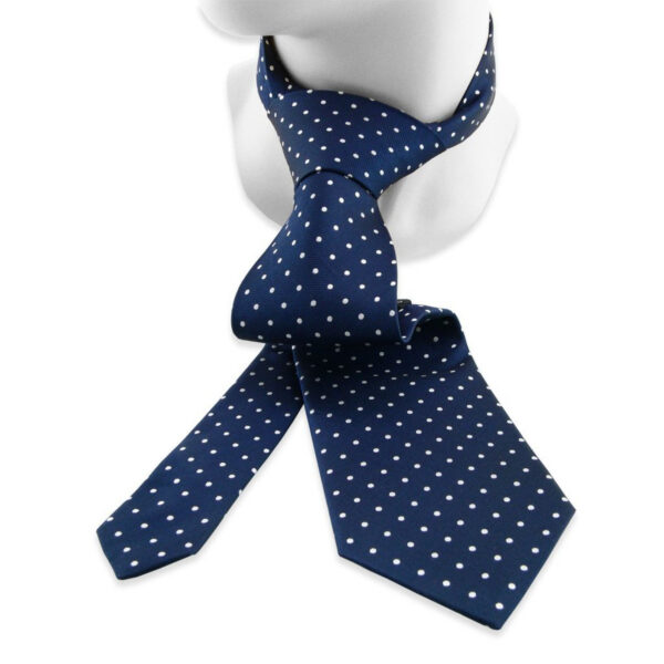 Motive 190 - Cravate classique bleu marine à pois argentés
