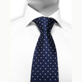Motive 190 - Cravate classique bleu marine à pois argentés