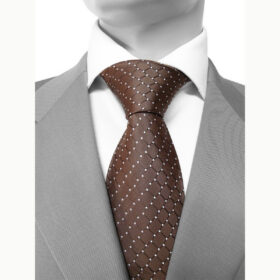 Motive 120 - Cravate moderne﻿ en soie marron d'allure vintage