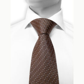 Motive 120 - Cravate moderne﻿ en soie marron d'allure vintage